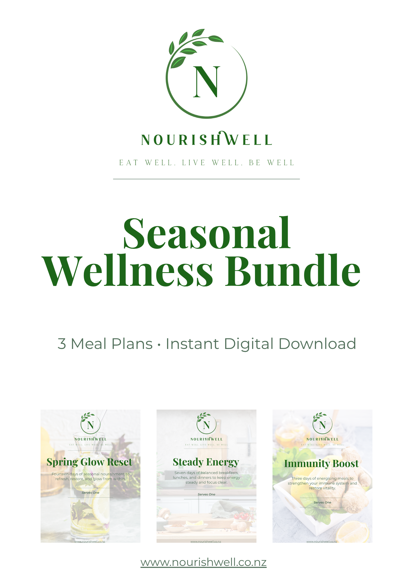 Seasonal Wellness Bundle – 3 NourishWell Meal Plans